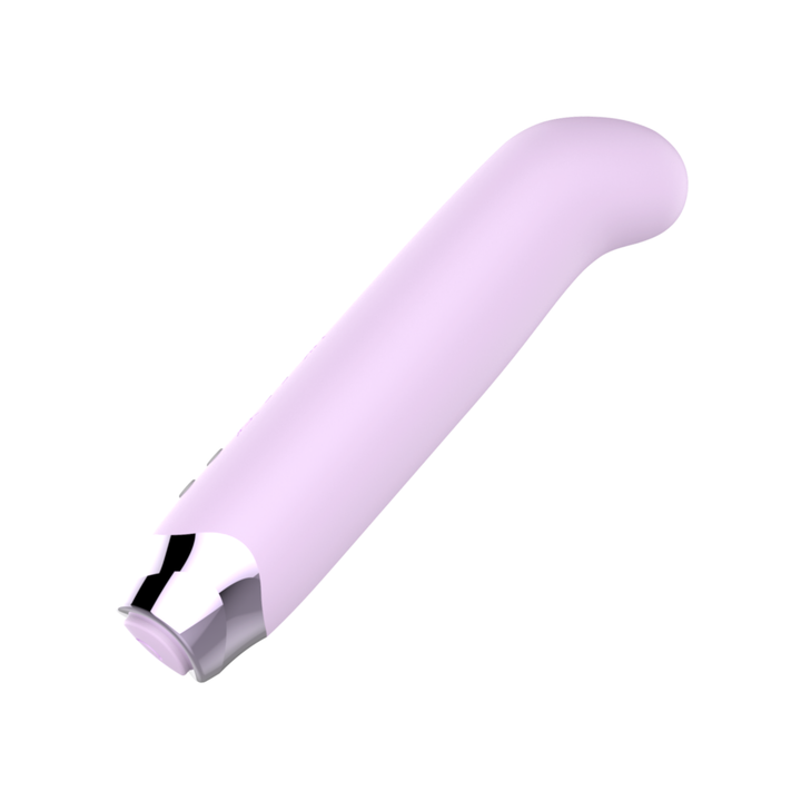 side view of Curved Tip Bullet Vibrator made from hypoallergenic silicone 