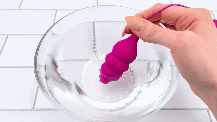 GIF of Entice Vibrating Bullet used in bowl of water