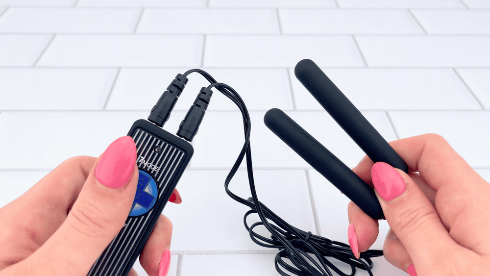 GIF of Slim Intense Vibrating Double Bullets being turned on with remote 