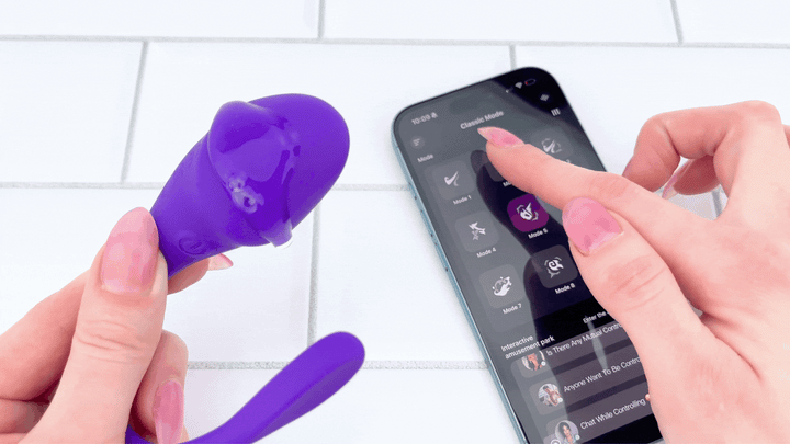 GIF of App Controlled Vibrating Egg  being turned on via app 