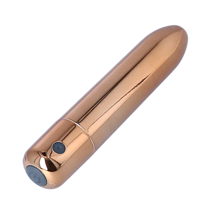 power button on gold Pinpoint Bullet Vibrator 