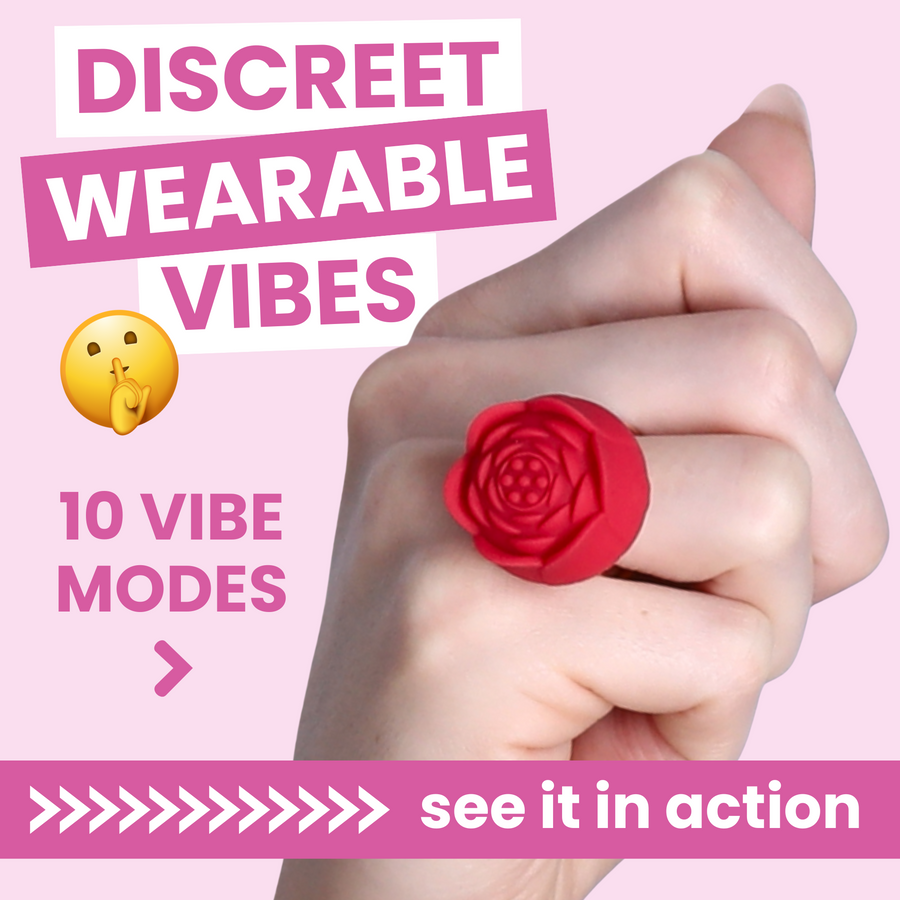 DISCREET WEARABLE VIBES 10 VIBE MODES see it in action rose vibrator ring 
