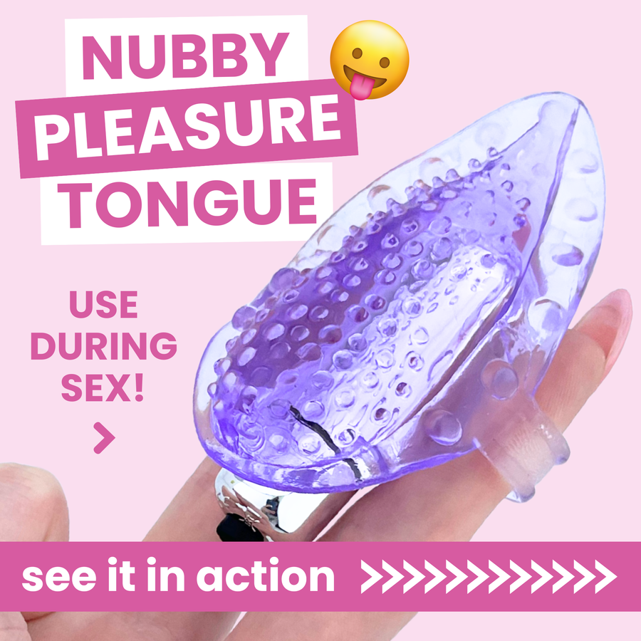   Vibrating Tongue Finger Sleeve with Clit Bullet see it in action 