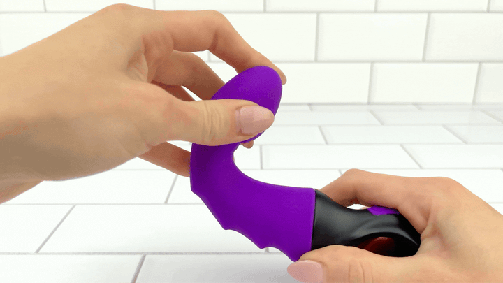 GIF of flexible shaft on G-spot vibe