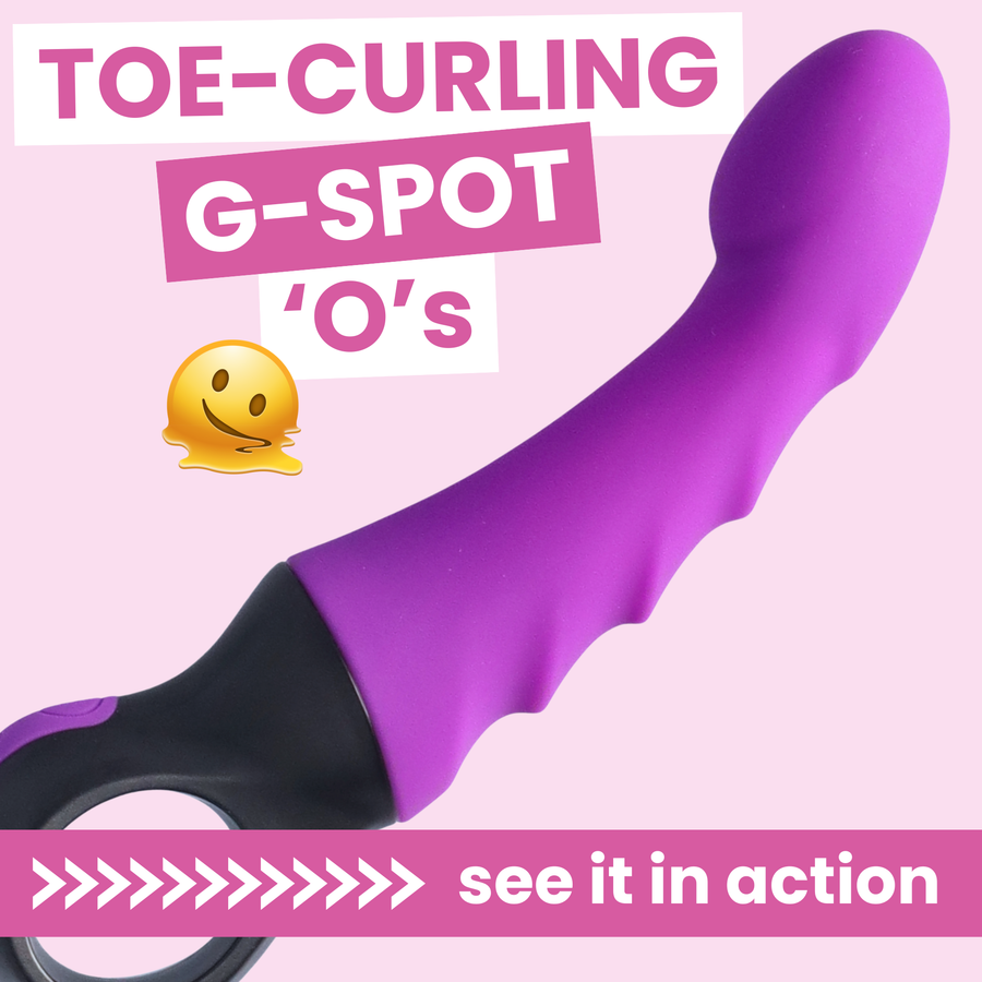 Flexible Vibrating G-Spot Dildo toe-curling g-spot orgasms, see it in action 