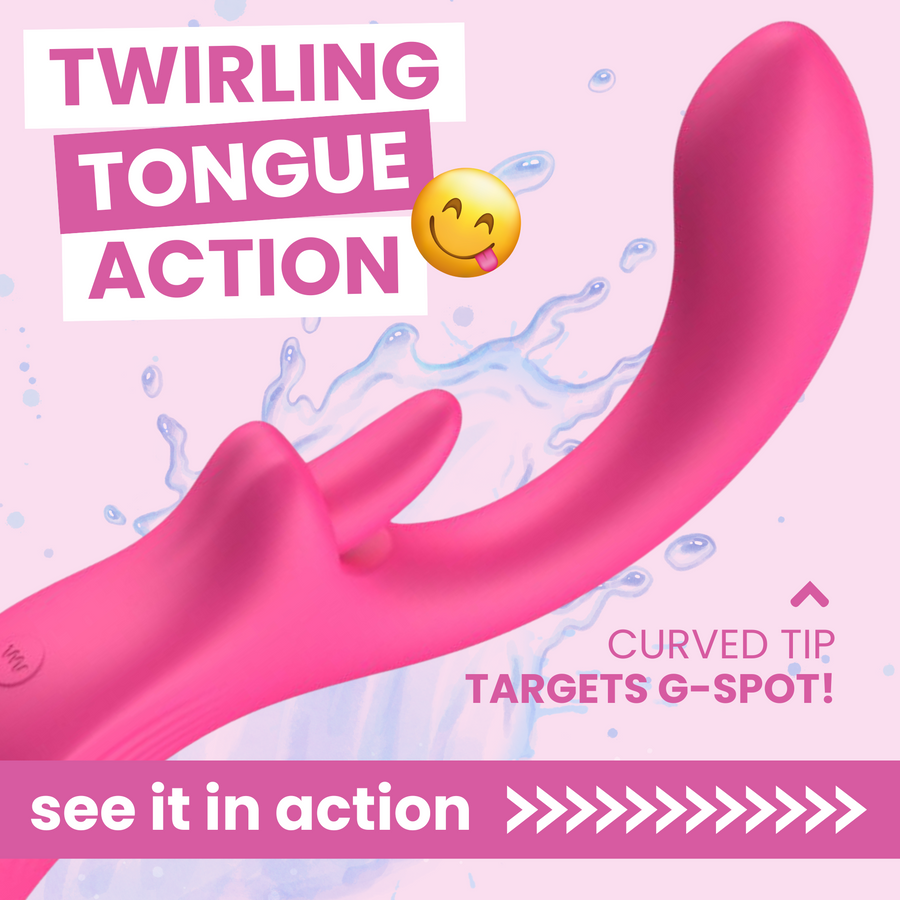 TWIRLING TONGUE ACTION CURVED TIP TARGETS G-SPOT! see it in action >>>>>