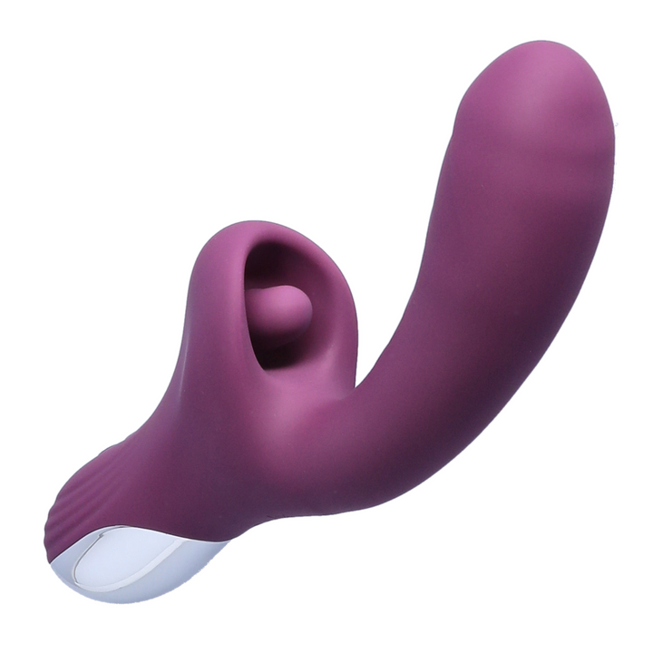 angled view of Licking Dual action Vibrator licker for intense clitoral stimulation 
