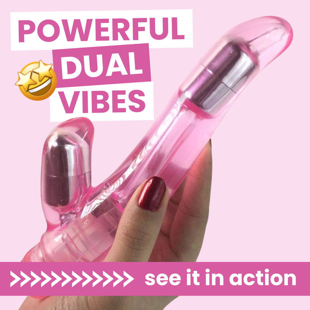 Bella's Curved Dual Stimulator Vibe. see it in action powerful dual vibes