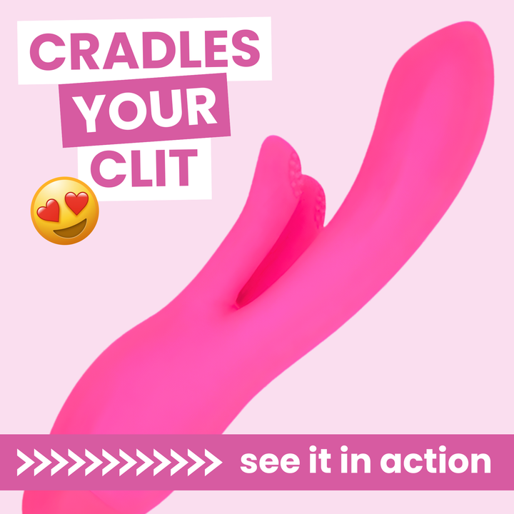 Silicone G-Spot Rabbit. Rubs Your Clit with Every Thrust. cradles your clit. 