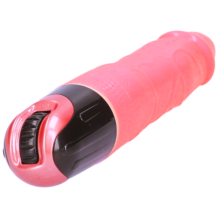 Up close view of dial at the base of dildo for adjusting the vibration speeds.