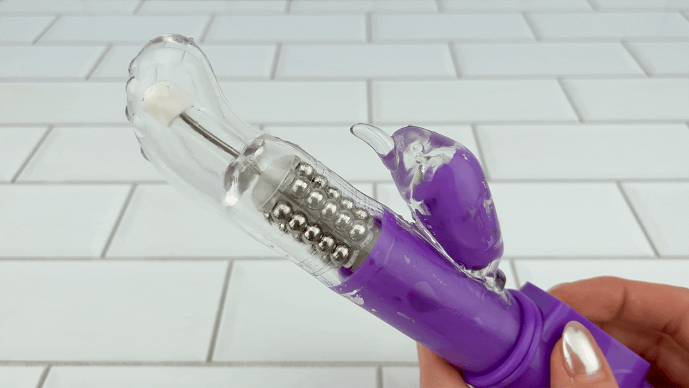 GIF OF Rotating G-Spot Stroking Rabbit Vibrator ROTATING ON SLOWER SPEED