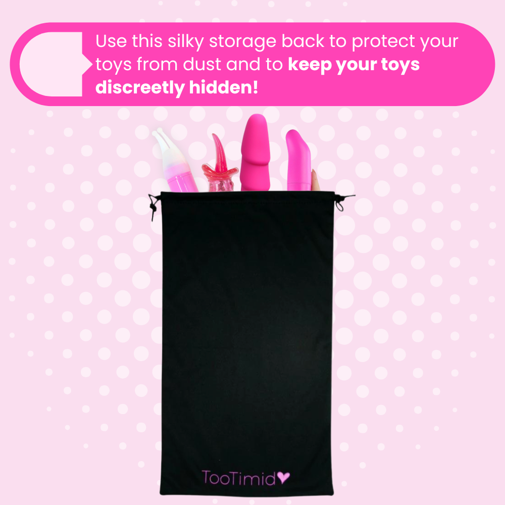 Use this silky storage back to protect your toys from dust and to keep your toys discreetly hidden!