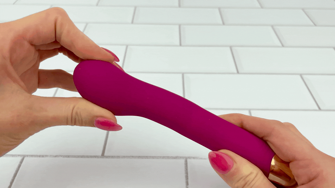 GIF of neck from flexible g-spot vibrator by TooTimid being bent 