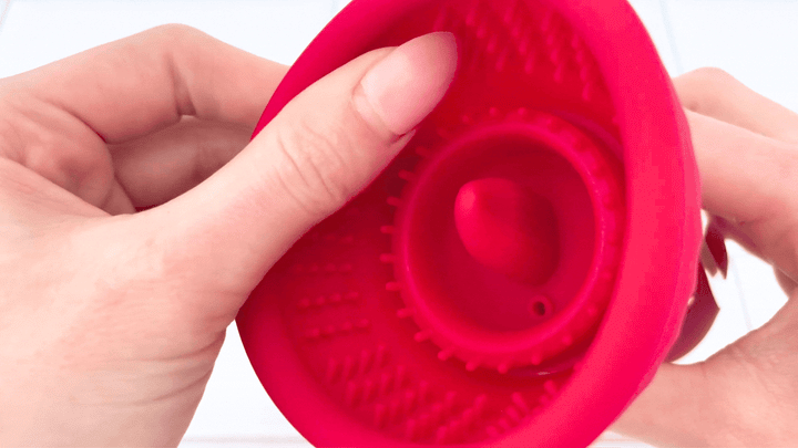 GIF of ticklers inside breast pump being brushed to show softness 