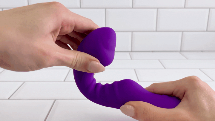 GIF of Eli Silicone Personal G-Spot Massager neck being bent 