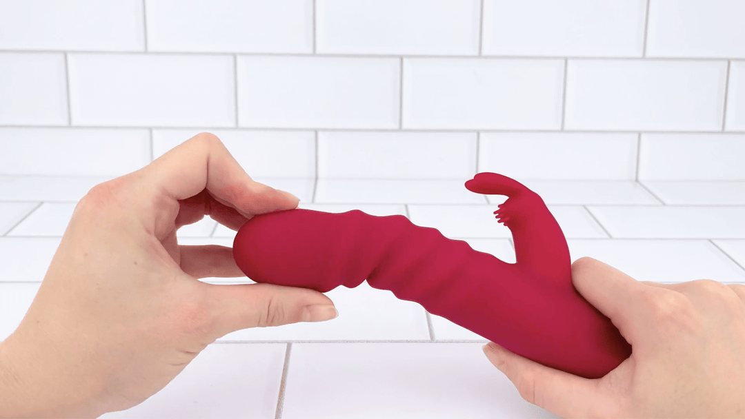 Rippled Thrusting Rabbit Vibrator - Feel The Rippled Shaft Massage Your Inner Walls!