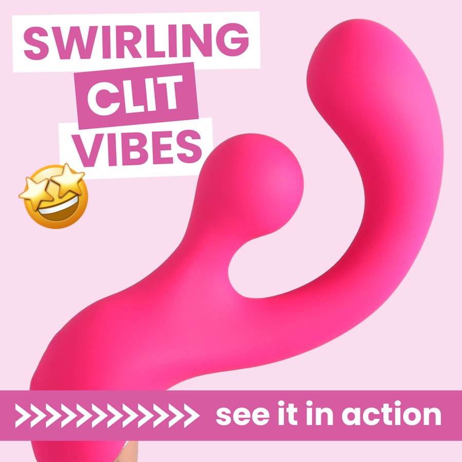 SWIRLING CLIT VIBES see it in action dual-action vibrator swirls on clitoris with powerful vibrations 