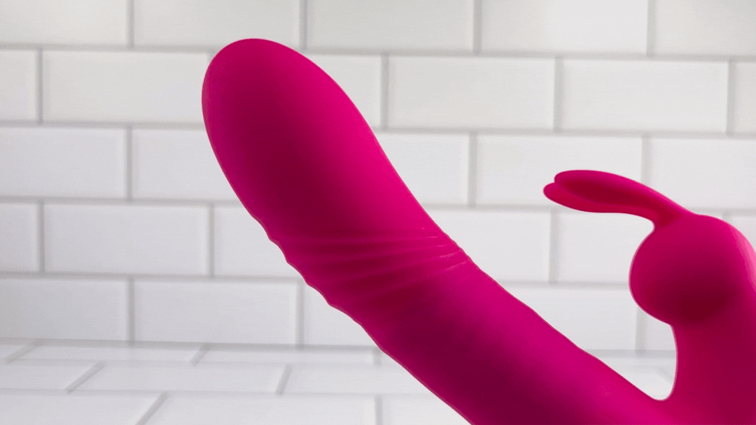 Pink Silicone Rippled Thrusting Rabbit TooTimid.com Pink Silicone Rippled Thrusting Rabbit TooTimid.com
