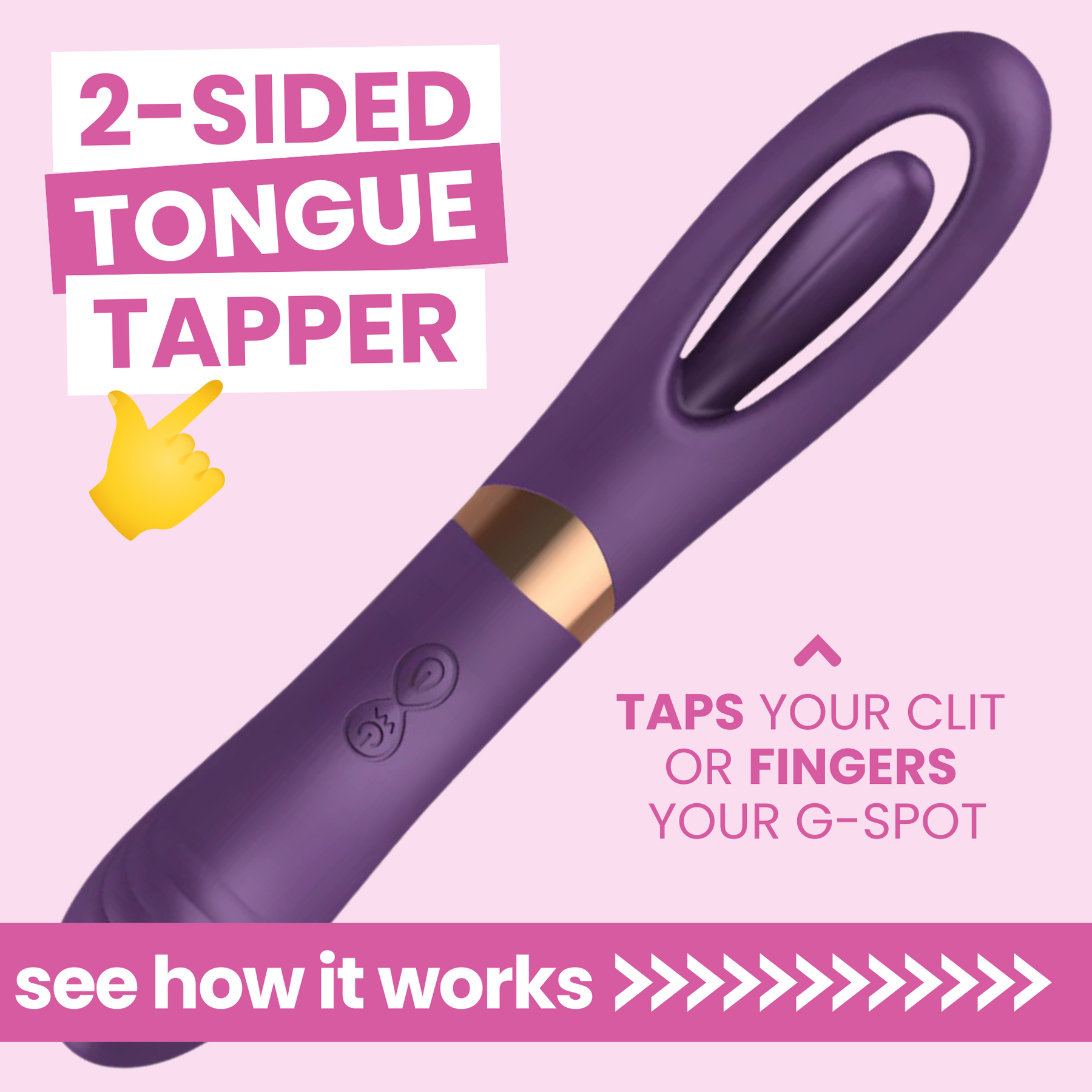 Tongue Tapper Fingering Dual-Ended G-Spot Vibrator - Two Sides for Dou TooTimid.com Tongue Tapper Fingering Dual-Ended G-Spot Vibrator - Two Sides for Dou TooTimid.com