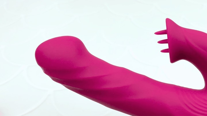 GIF of fingering motion from Revel Rabbit Silicone Fluttering and Fingering Dual Action Vibe