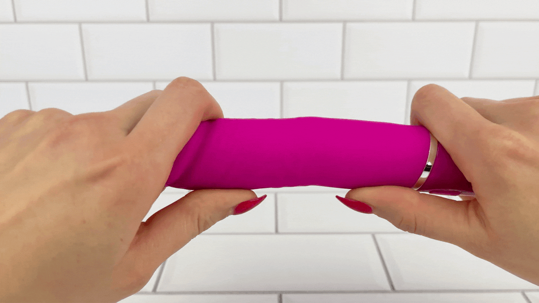GIF of Silicone Rechargeable Realistic Vibrator shaft being bent 