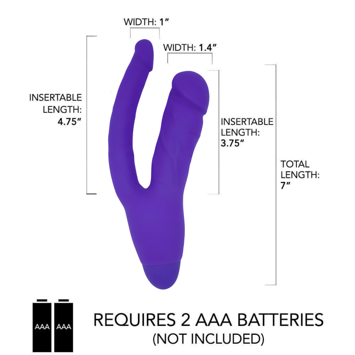 Silicone Double Penetrator product dimensions 