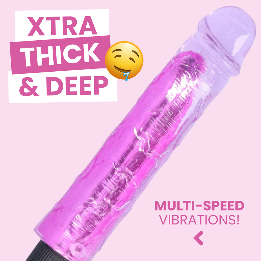 xtra thick and deep - 8 inch purple dildo vibe