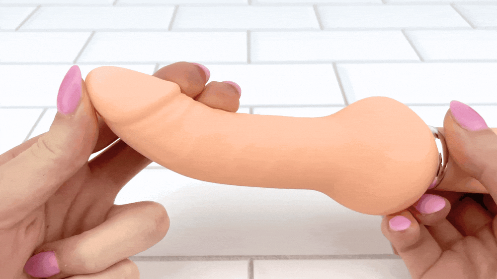 GIF of 10-Function Silicone Vibrator flexibility 