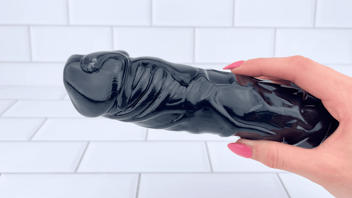 GIF of powerful vibrations from Huge 2 Inch X-Thick Vibrating Dildo 