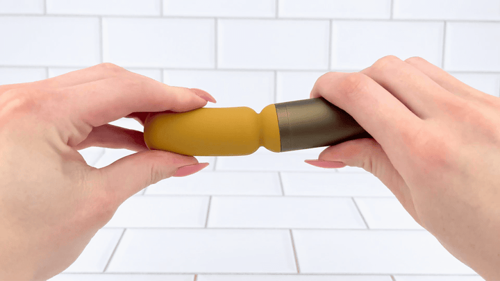 GIF of Luxury Slim Wand Vibrator being bent to show flexibility 