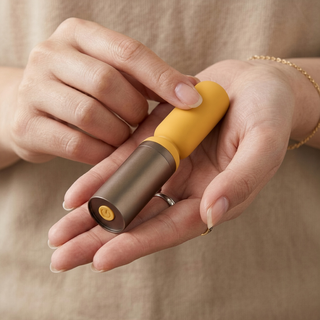 hand holding Luxury Slim Wand Vibrator 