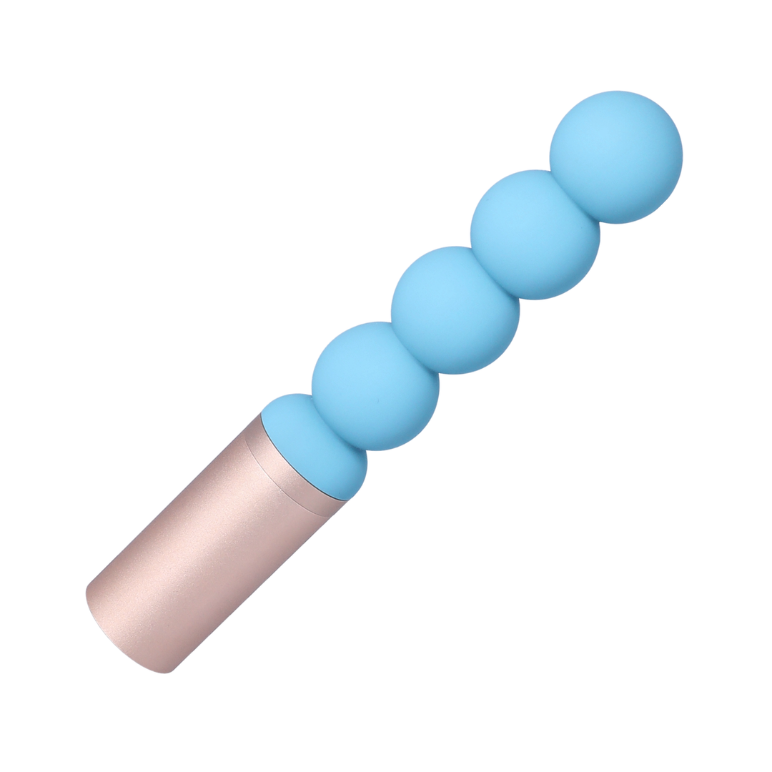 blue and gold Luxury Beaded Wand Massager 