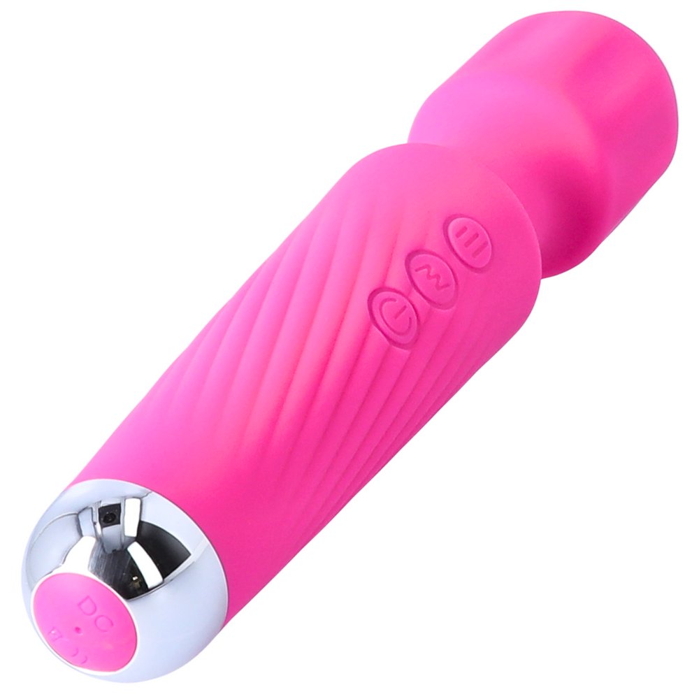 Silicone Wand Massager in Bright Pink