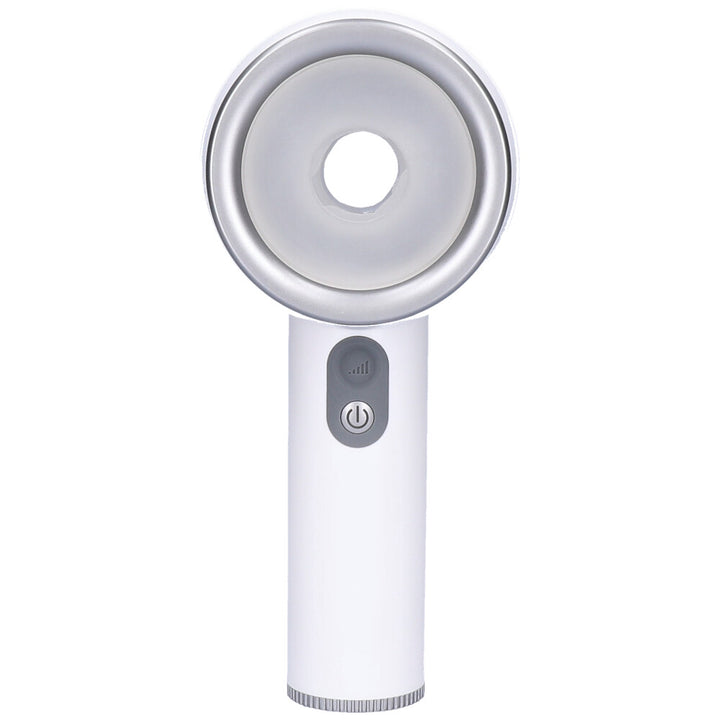 Front view of a white thrusting masturbator.