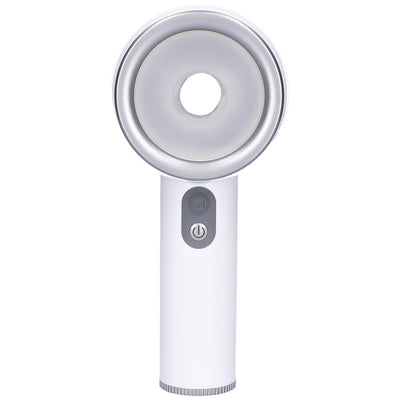 Front view of a white thrusting masturbator.