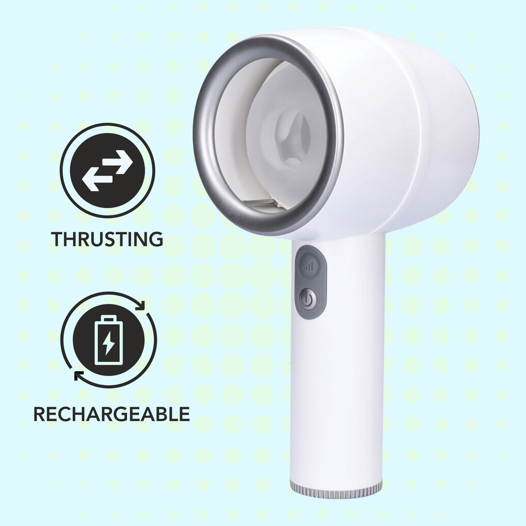 Mr. Robotic Thrusting machine with thrusting arrow icon and rechargeable icon