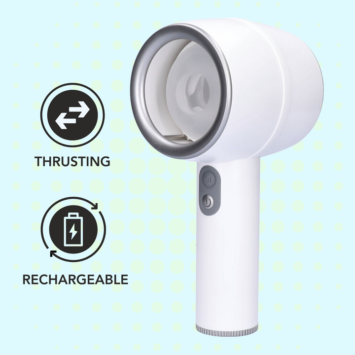 Mr. Robotic Thrusting machine with thrusting arrow icon and rechargeable icon