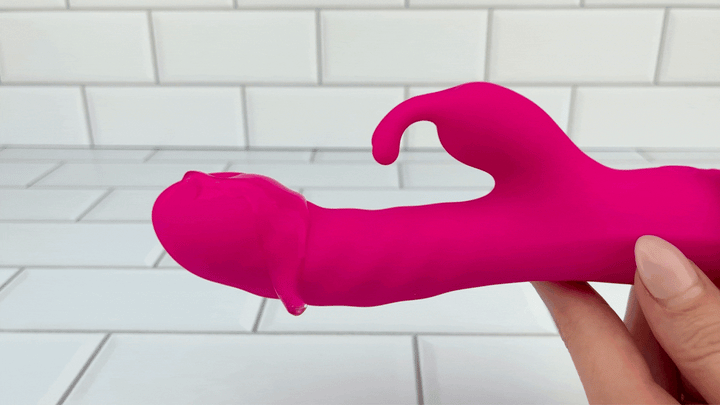 GIF of lube on vibrating shaft from Vibrating G-Spot Rabbit 