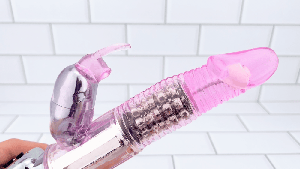 GIF of Rotating Rabbit Dual-Action Vibrator in full motion 