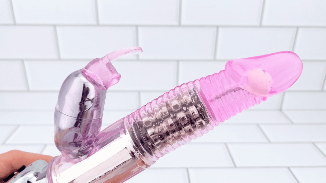 GIF of Rotating Rabbit Dual-Action Vibrator in full motion 