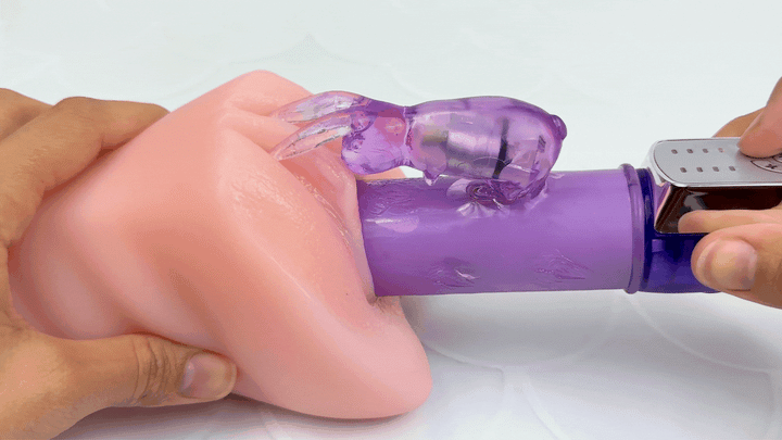 GIF of the rabbit being used on a model of a vagina