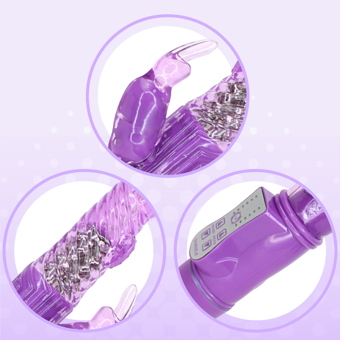 Various angles and close up shots of the rabbit vibrator