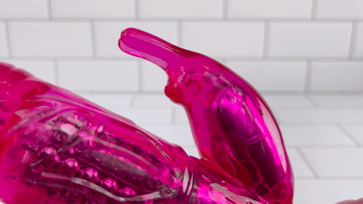 GIF of Realistic Rotating Rabbit Vibe bunny ears on lowest setting 