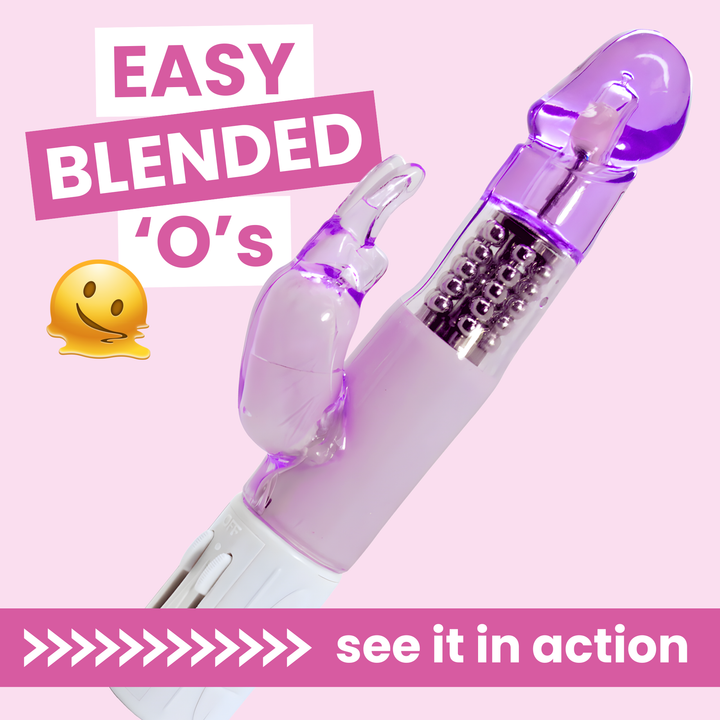Beginners Rotating G-Spot Massaging Rabbit Vibrator easy blended orgasms see it in action 