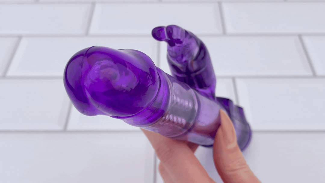 GIF of Petite Rotating Rabbit Vibrator rotating head 