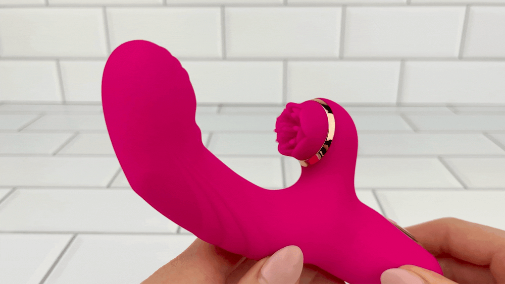 GIF of Fingering Clit Tickling Dual Action Vibrator full product view 