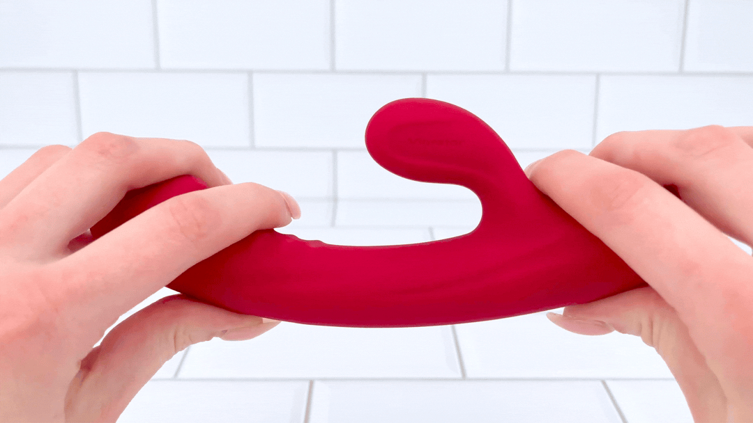 GIF of The Hop To It Rabbit Vibrator shaft being bent 