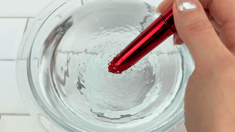GIF of X-Strong Rechargeable Bullet | Powerful Clit Vibrator vibrating intensely in bowl of water 