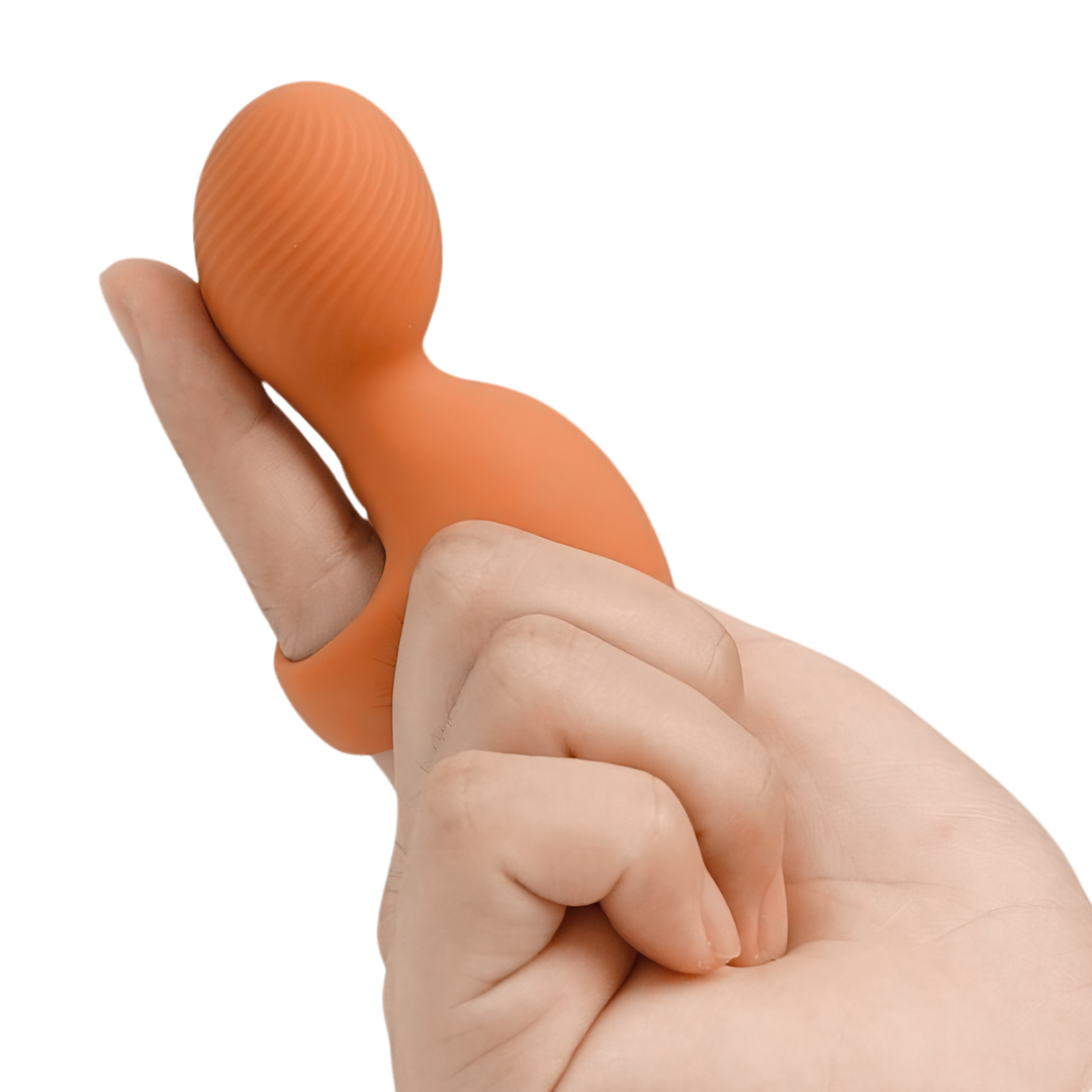 side view of Finger Vibrator with rippled bulbous tip 