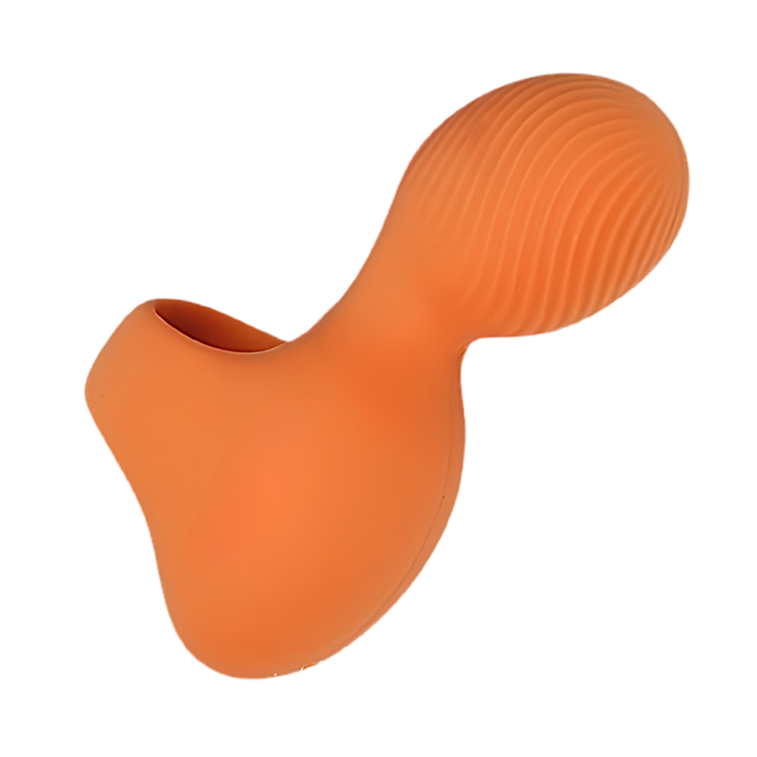 side view of silicone Finger Vibrator in orange color 